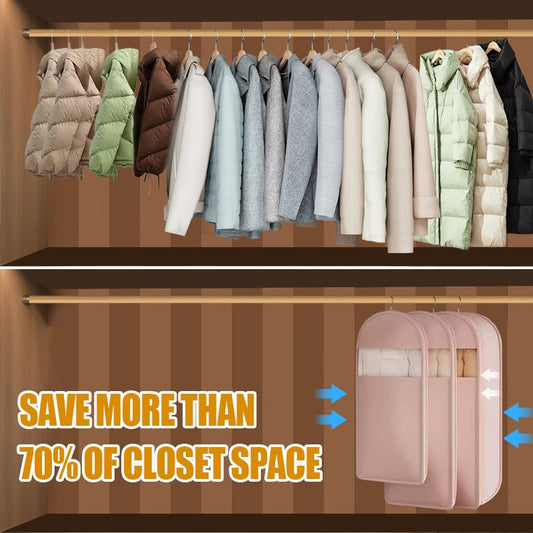 ❤️🔥Space Saving Hanging Garment Bag with Self Compression Zipper