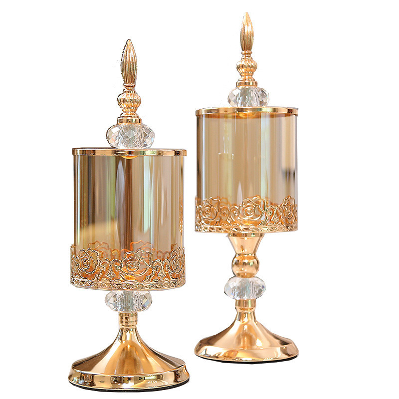 European-Style Glass Storage Jar with Lids