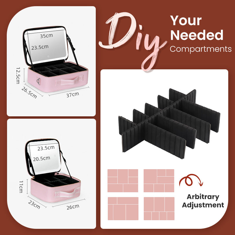 Flawless Makeup Anywhere – Portable LED Mirror Makeup Bag!✨