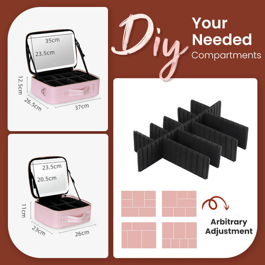 Flawless Makeup Anywhere – Portable LED Mirror Makeup Bag!✨