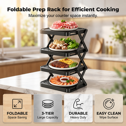 🍽️ 📦 4-Tier Bowl Storage Rack – Foldable, Stable & Maximizes Your Kitchen Space