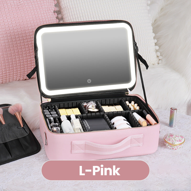 Flawless Makeup Anywhere – Portable LED Mirror Makeup Bag!✨