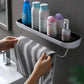🚿Easy Mount Bathroom Storage Shelf - No Drilling Required