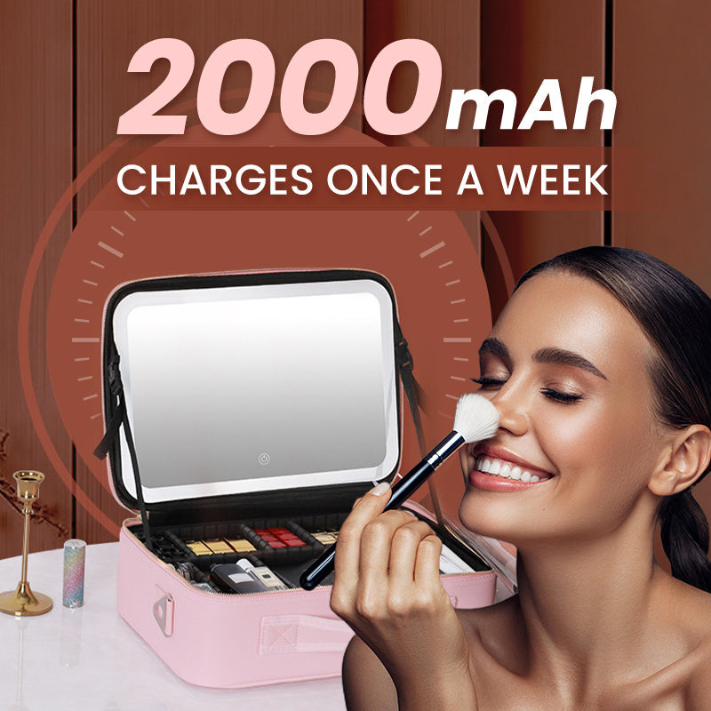 Flawless Makeup Anywhere – Portable LED Mirror Makeup Bag!✨