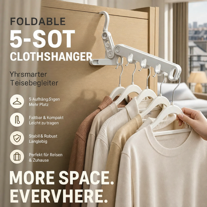 Foldable 5-Slot Clothes Hanger - English Version