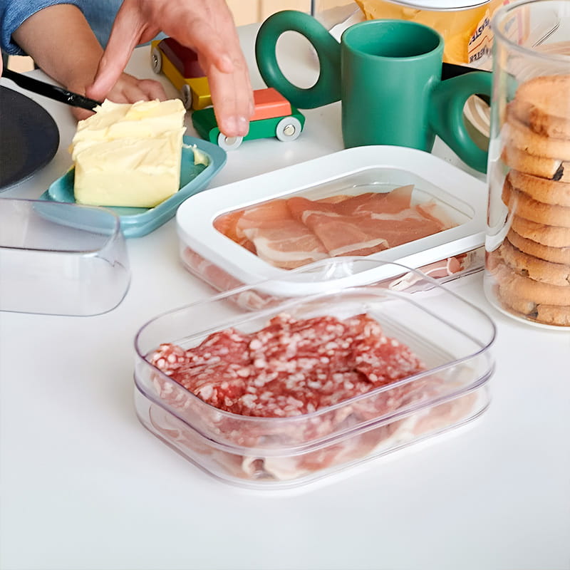 📢📢42% OFF !! ⏰3 Layer Reusable Food Storage Containers with Lid Clear Fridge Crisper