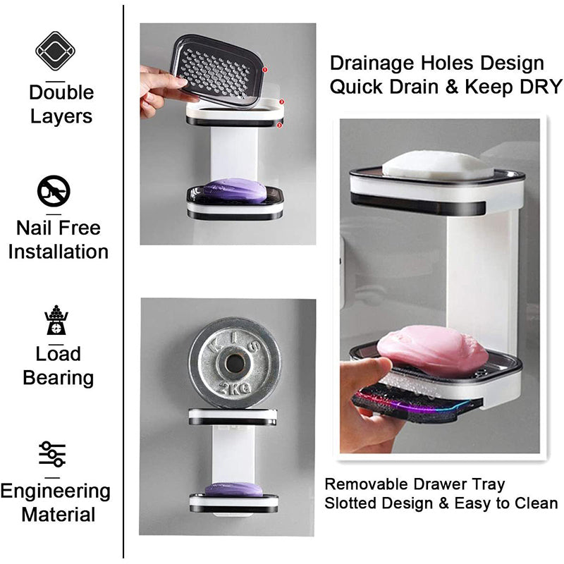 🧼 Self-Draining Soap Dish – No-Drill & Quick-Dry