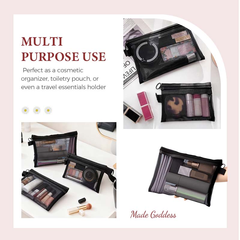 🔥 Portable Mesh Cosmetics Storage Bag