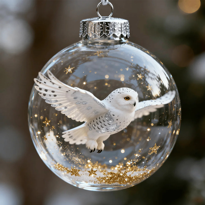 🐦✨Nature's Bird Glass-Look Sphere Ornament