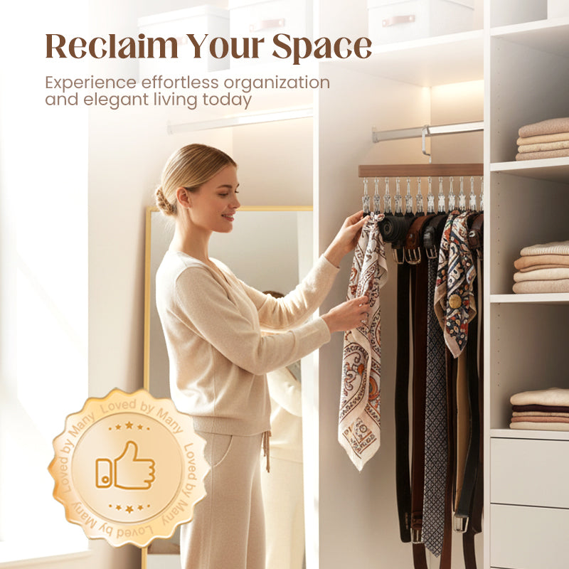 👕360° Swivel Multi-Hook Wardrobe Organizer