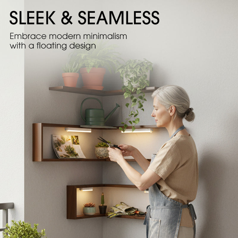 💝Rustic Wood Corner Wall Shelf