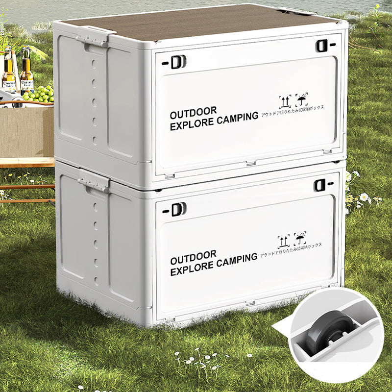 🔥Collapsible Camping Storage Box with Wooden Lid