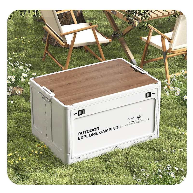 🔥Collapsible Camping Storage Box with Wooden Lid
