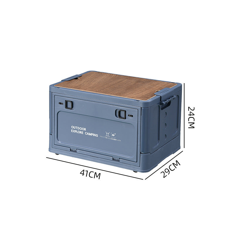 🔥Collapsible Camping Storage Box with Wooden Lid