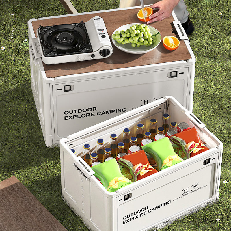 🔥Collapsible Camping Storage Box with Wooden Lid