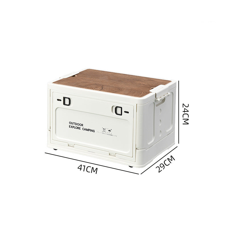 🔥Collapsible Camping Storage Box with Wooden Lid