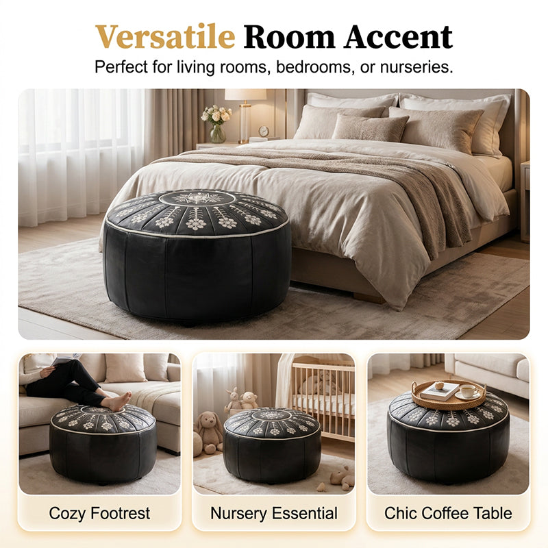 🏡High-end luxury-quality leather Versatile Round Storage Seat