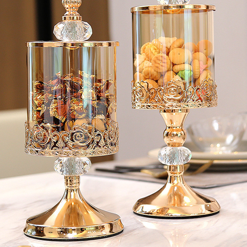 European-Style Glass Storage Jar with Lids