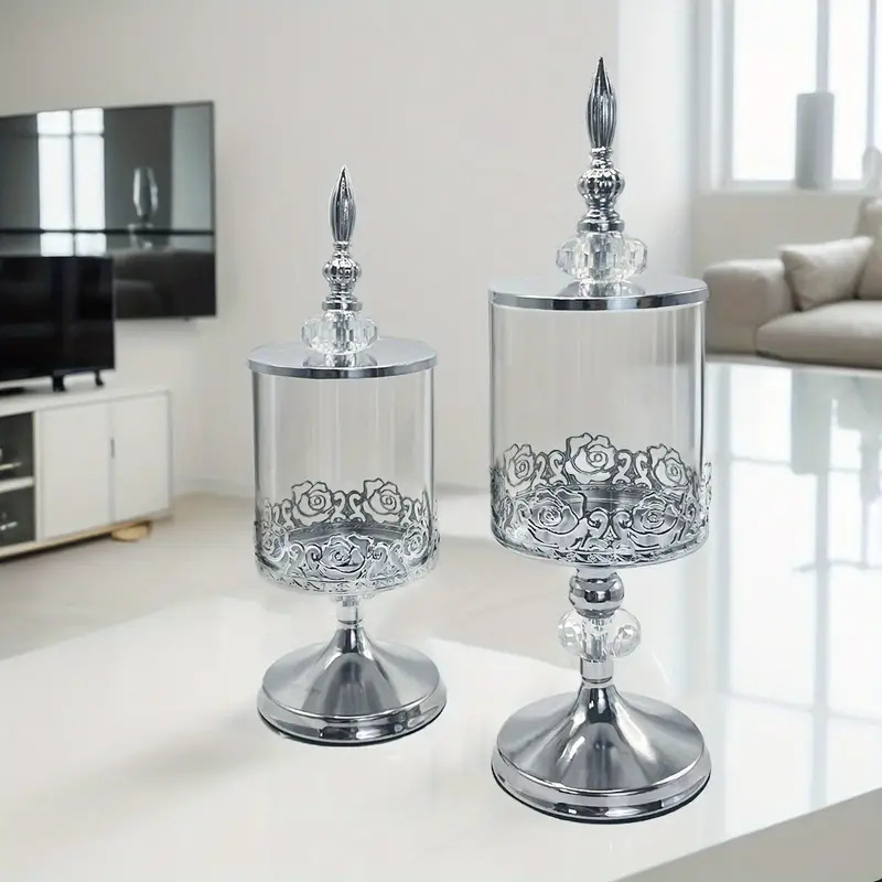 European-Style Glass Storage Jar with Lids
