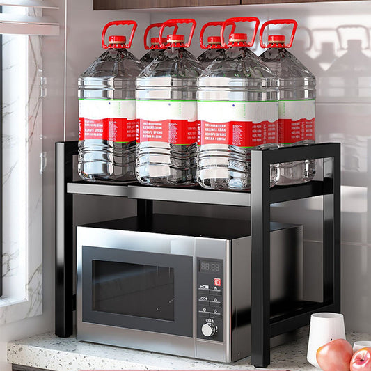🍳✨ Expandable Microwave Rack – Adjustable, 75kg Capacity, Hooks Included 🧰