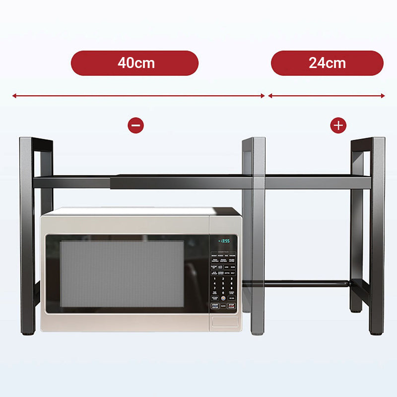 🍳✨ Expandable Microwave Rack – Adjustable, 75kg Capacity, Hooks Included 🧰