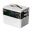 Large Capacity Multi-Layer Medicine Organizer – 7 compartments & secure snap lids – Ideal for vitamins, pills or daily meds – portable and easy to use 🧳✨
