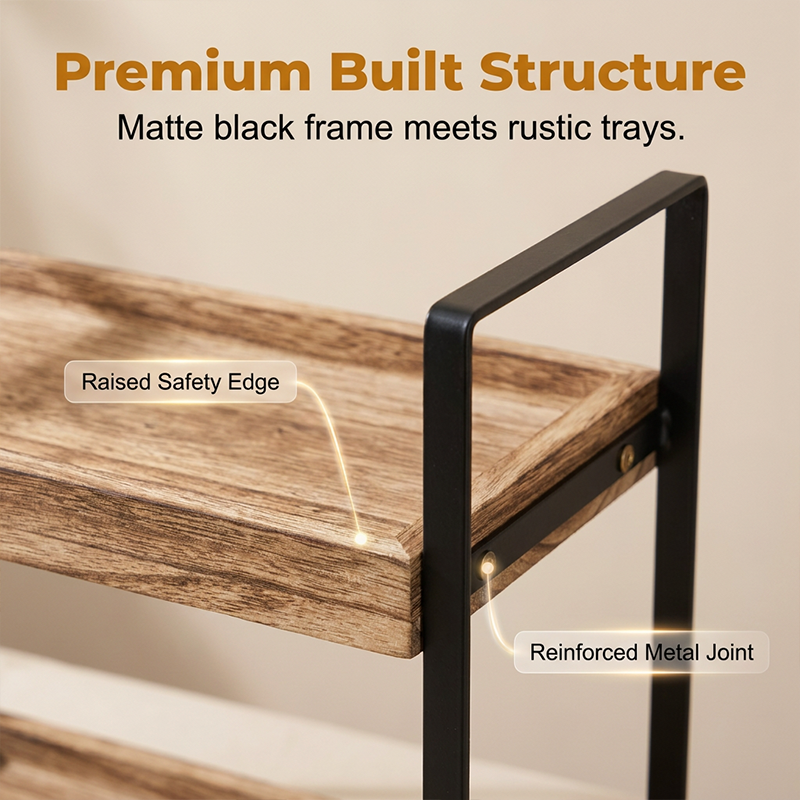 Versatile 2-Tier Wooden Organizer Rack