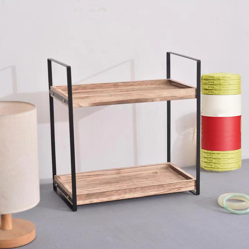 Versatile 2-Tier Wooden Organizer Rack