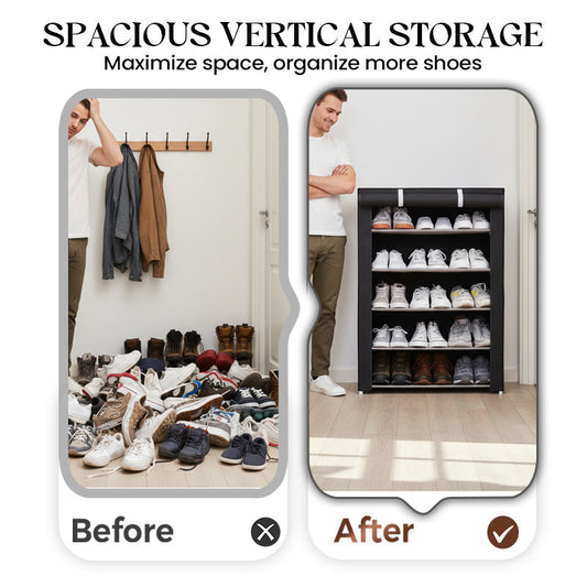 Multi-Layer Dust-Proof Shoe Rack with Cover