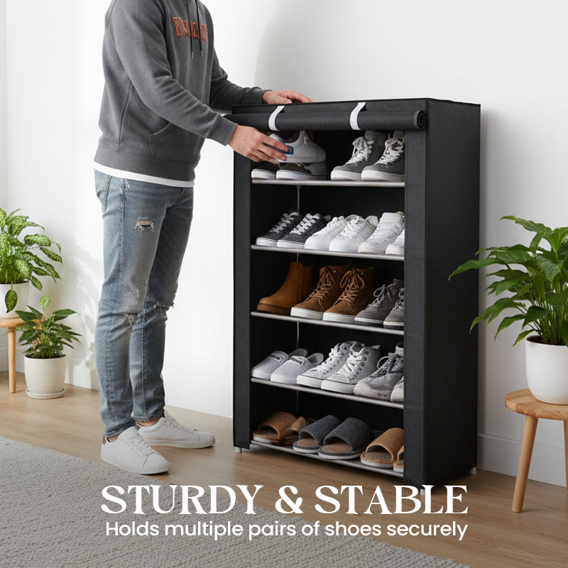 Multi-Layer Dust-Proof Shoe Rack with Cover