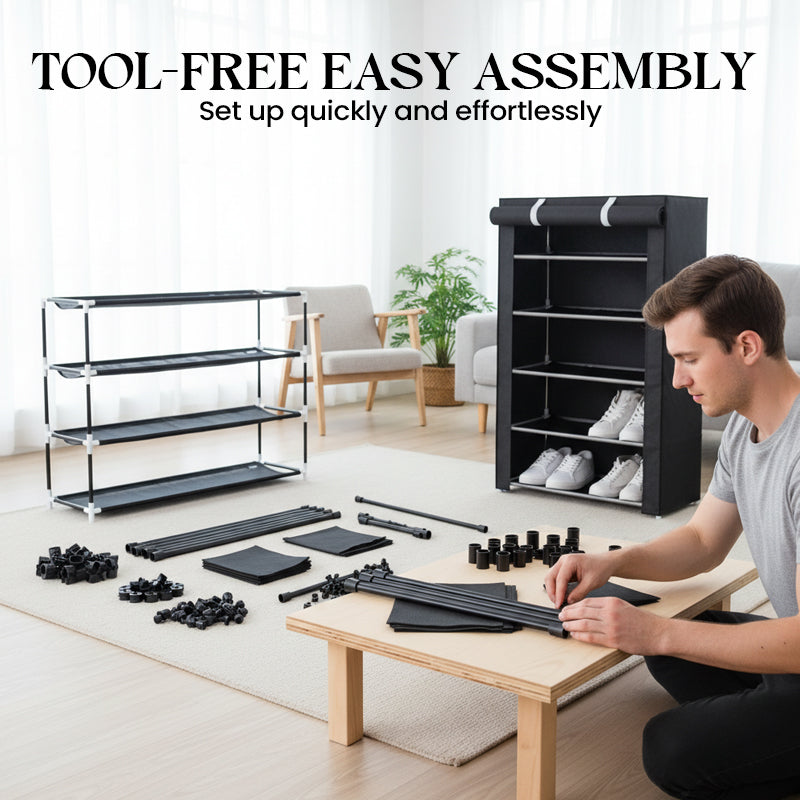Multi-Layer Dust-Proof Shoe Rack with Cover