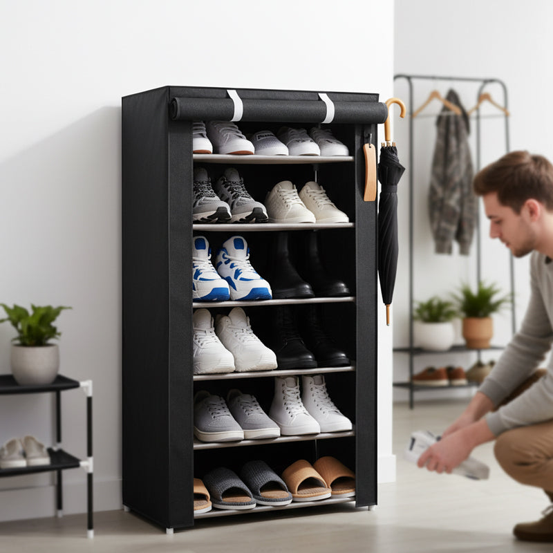 Multi-Layer Dust-Proof Shoe Rack with Cover