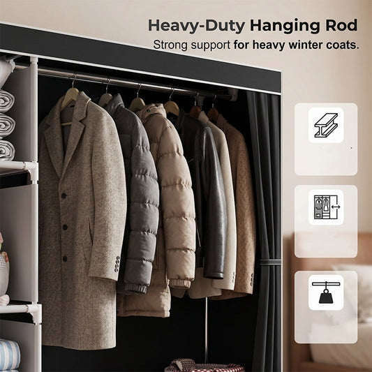 Portable Wardrobe with 3 Drawers
