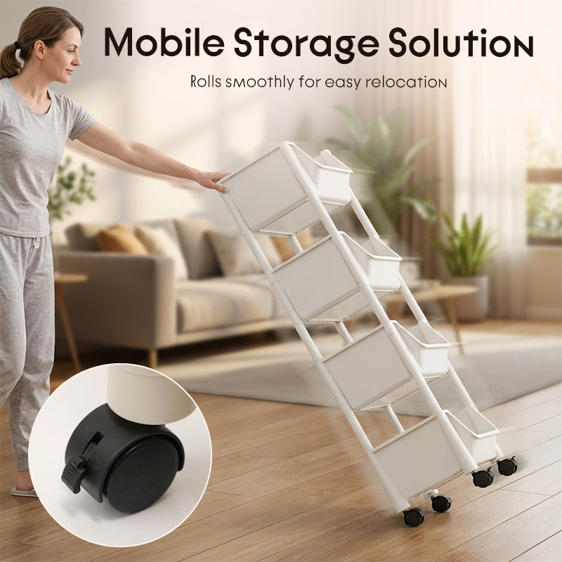 📦 Slim Rolling Cart ✨ Slide-Into-Gaps, Clutter Killer ✨