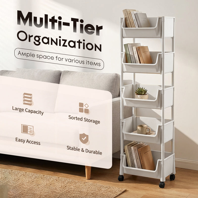📦 Slim Rolling Cart ✨ Slide-Into-Gaps, Clutter Killer ✨