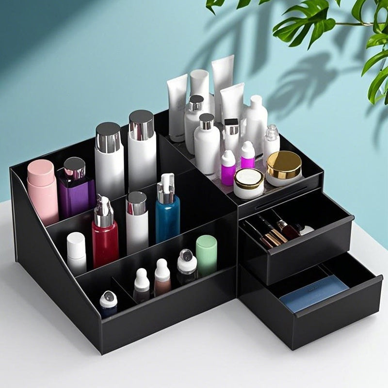 💥Desktop Makeup Organizer with Drawers – Space-Saving PP Design, Multi-Tiered Storage & Portable Slide Drawers ✨