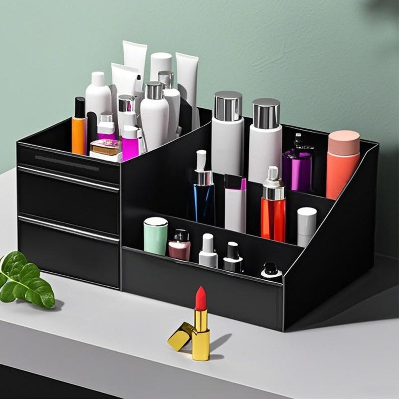 💥Desktop Makeup Organizer with Drawers – Space-Saving PP Design, Multi-Tiered Storage & Portable Slide Drawers ✨