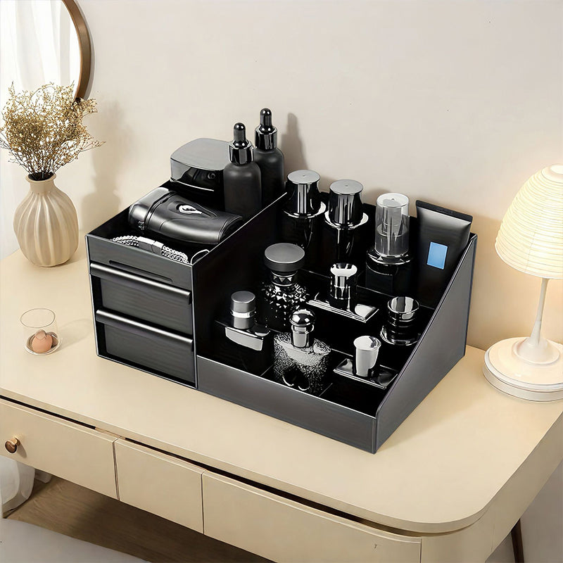 💥Desktop Makeup Organizer with Drawers – Space-Saving PP Design, Multi-Tiered Storage & Portable Slide Drawers ✨