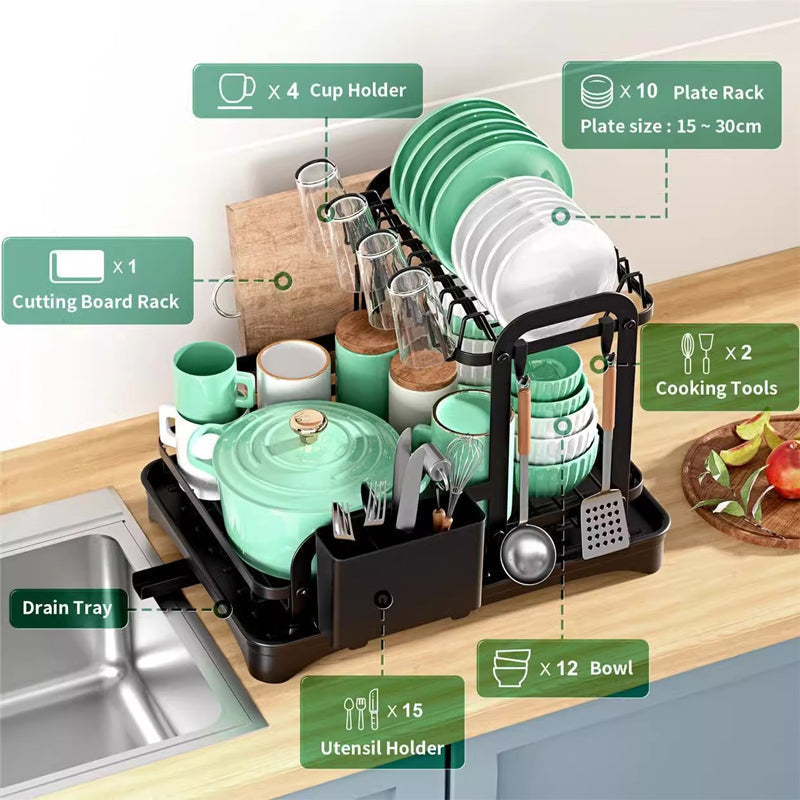 Double-Layer Kitchen Tableware Drying Rack