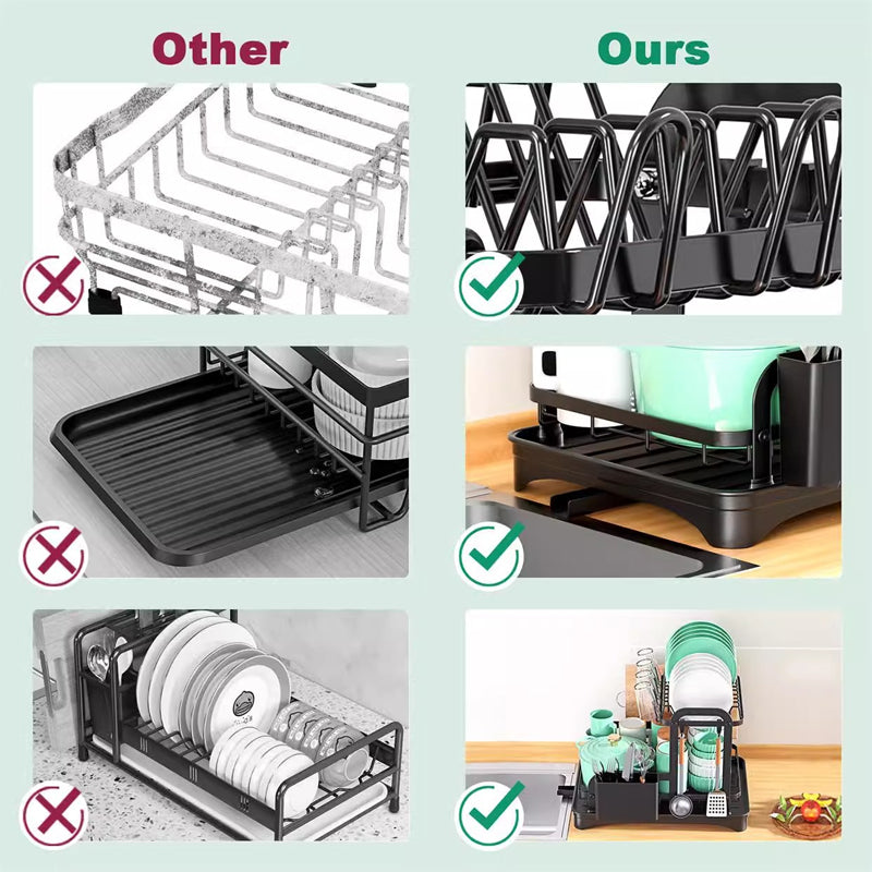 Double-Layer Kitchen Tableware Drying Rack
