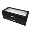 2-Tier Sunglasses Organizer Box with Transparent Glass Top Display