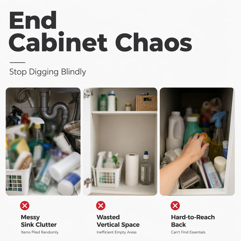 🔥2-Tier Pull-Out Under Sink Organizer.The kitchen, bathroom, and bedroom—these storage solutions help keep your home clean and tidy.