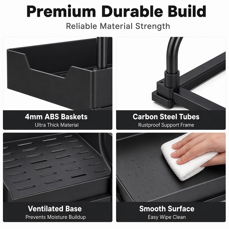 🔥2-Tier Pull-Out Under Sink Organizer.The kitchen, bathroom, and bedroom—these storage solutions help keep your home clean and tidy.
