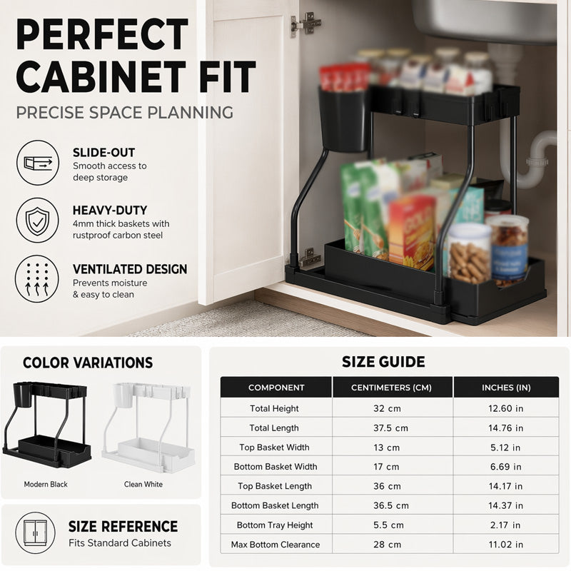 🔥2-Tier Pull-Out Under Sink Organizer.The kitchen, bathroom, and bedroom—these storage solutions help keep your home clean and tidy.