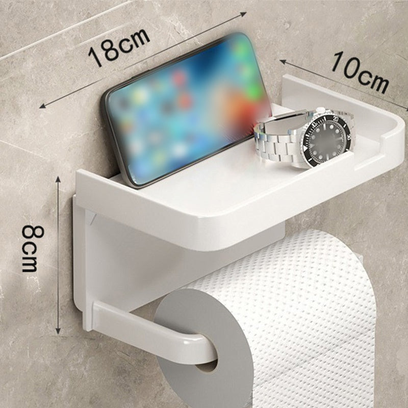 Wall-Mounted Toilet Paper Holder with Storage Shelf