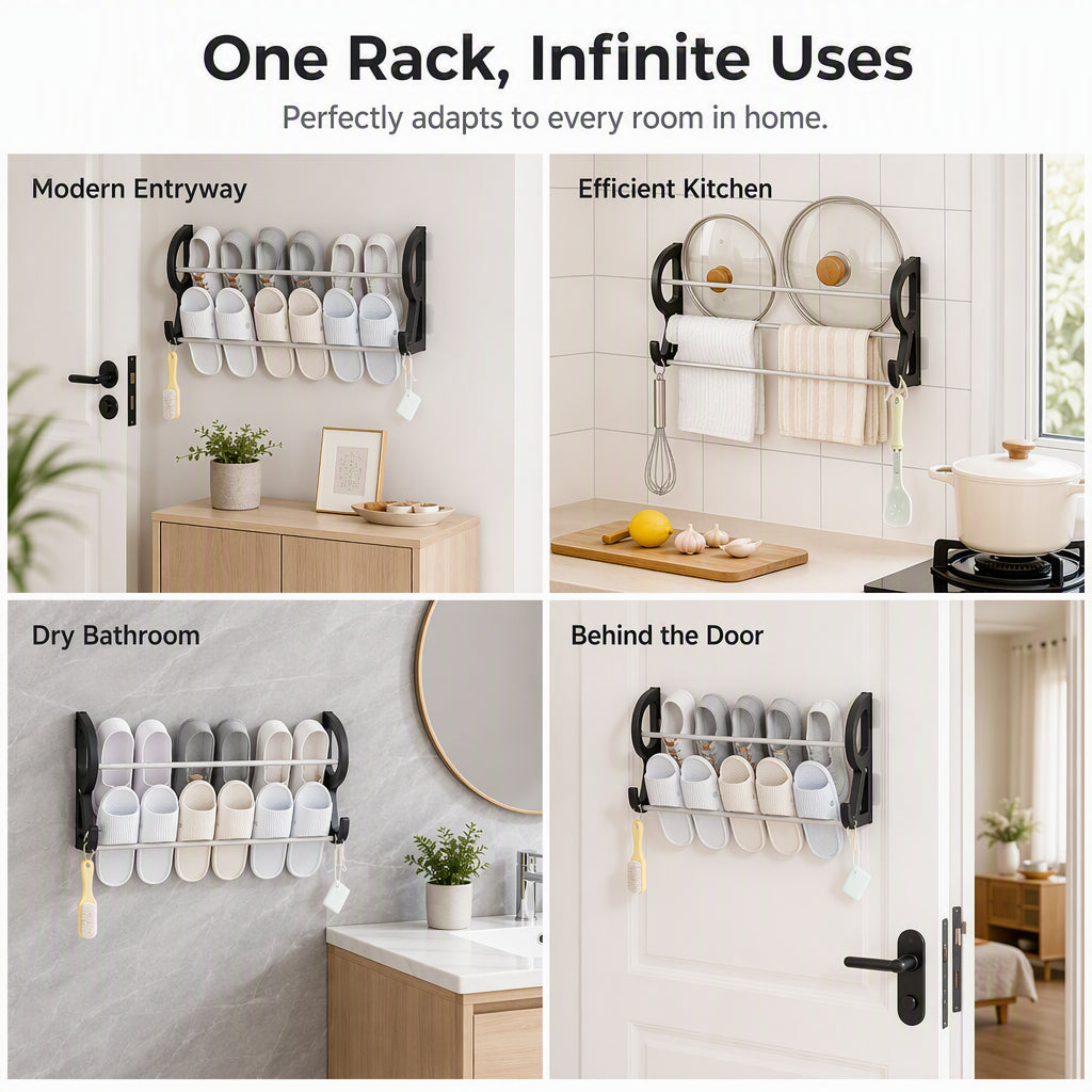 Drill-Free Wall-Mounted Shoe Rack