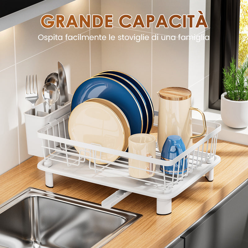 Kitchen Dish Rack with 360° Rotating Spout