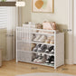 👟 🏠 Multi-Layer Shoe Rack – 360° Dustproof Protection, Removable Shelves & Dual Top Drawers – Compact Space-Saving Design ✨