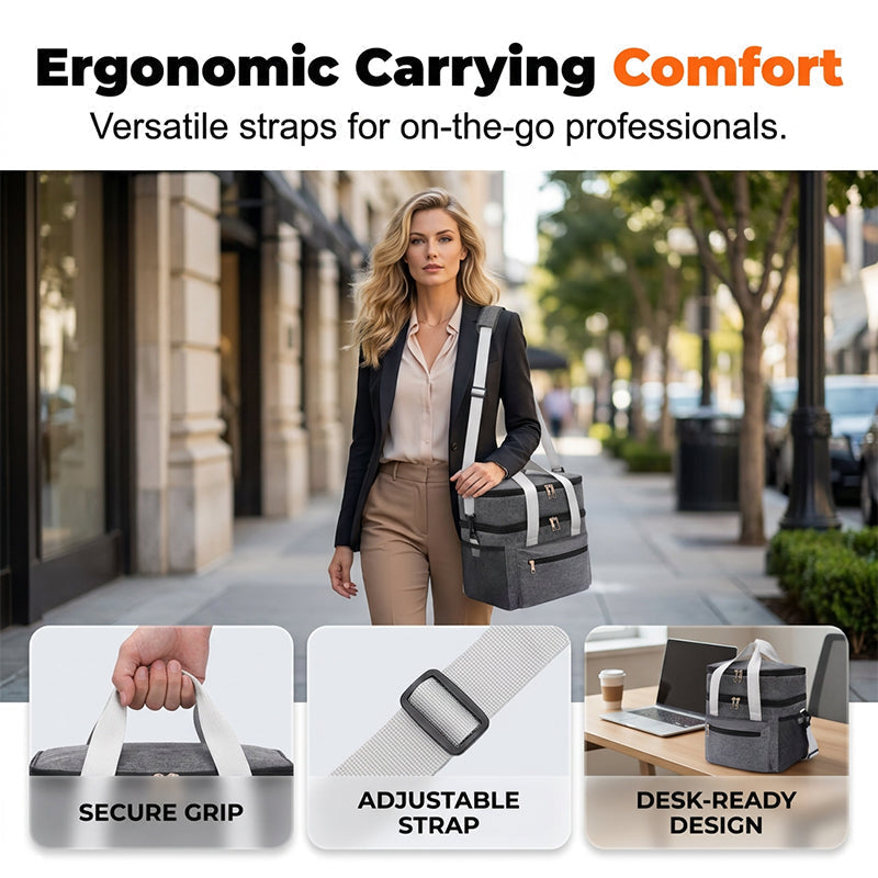 Double Layer Insulated Lunch Bag