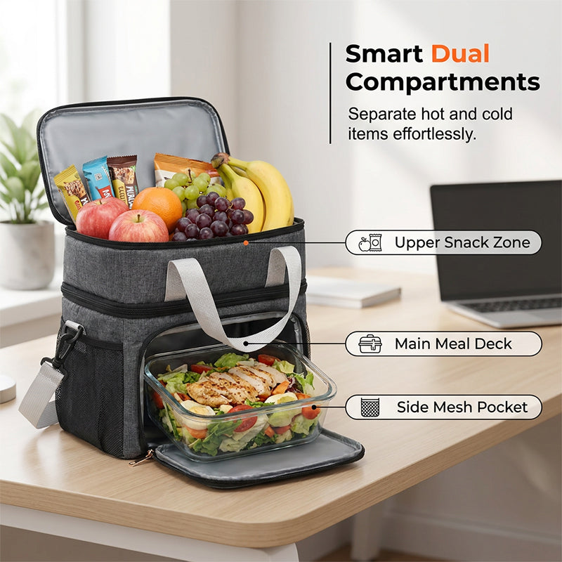 Double Layer Insulated Lunch Bag